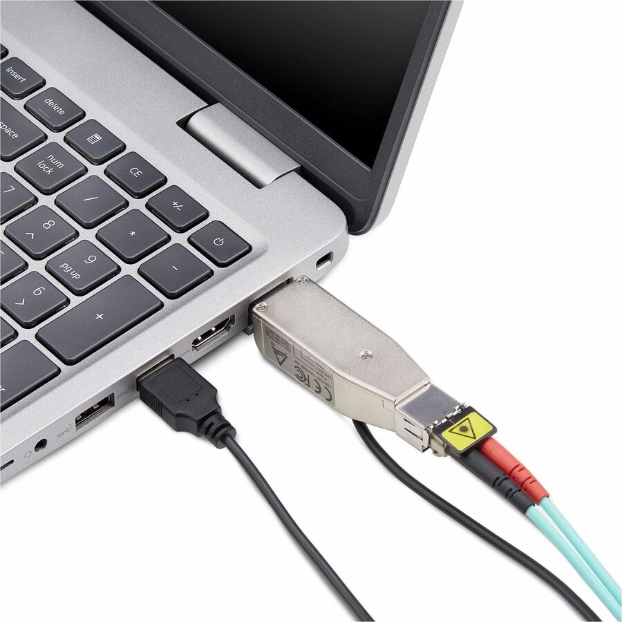 StarTech.com Gigabit Fiber to RJ45 Ethernet Media Converter Dongle, USB Powered, SMF/MMF, Single/Multimode Optical Fiber, Metal Housing D01ML55U-FIBER-MEDIA