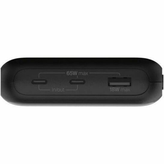 Belkin 65W 3-port USB Power Bank w/ Digital Display - 20K mAh - 2xUSB-C, 1xUSB-A - Portable Charger - w/ USB-C to USB-C Cable - Black BPB020btBK
