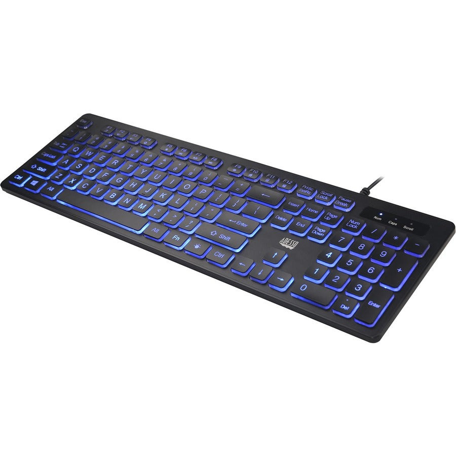 Adesso Large Print Illuminated Desktop Keyboard AKB-139EB