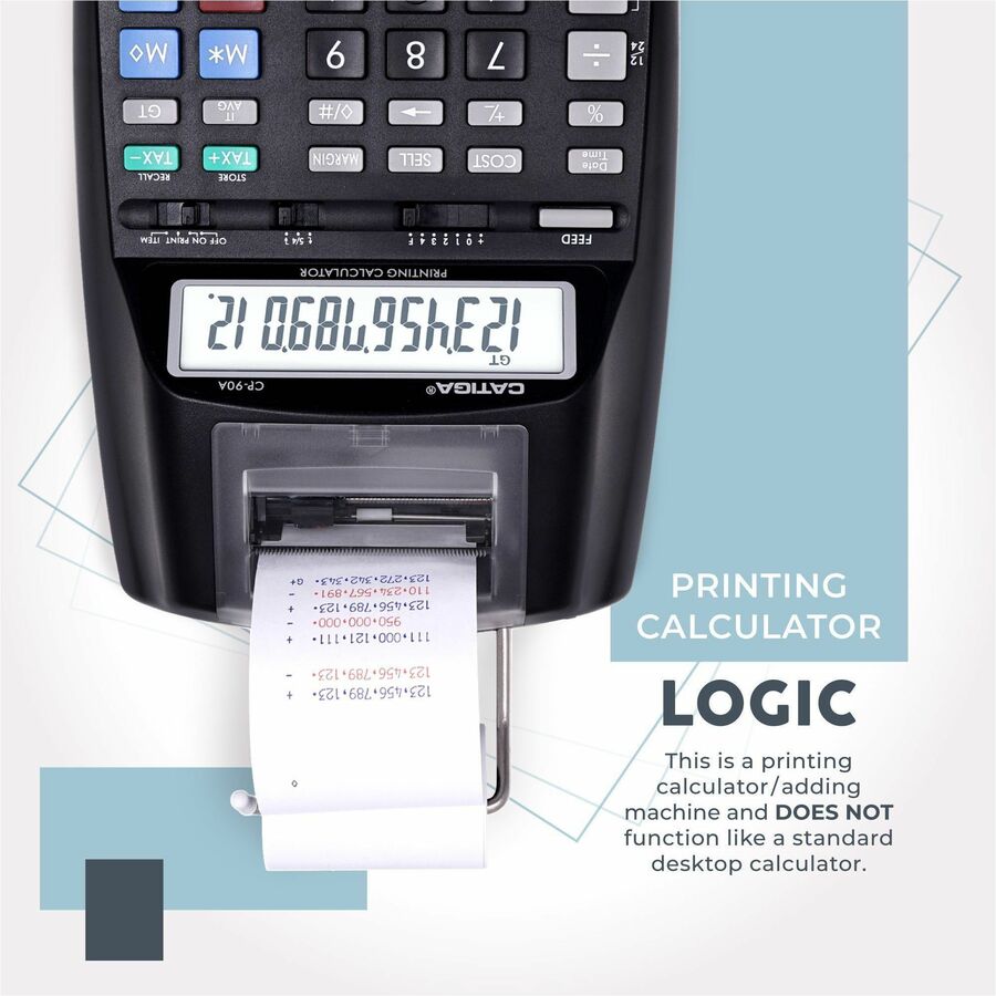 Adesso CP-90AB 12 Digits Printing Calculator (Black) CP-90AB