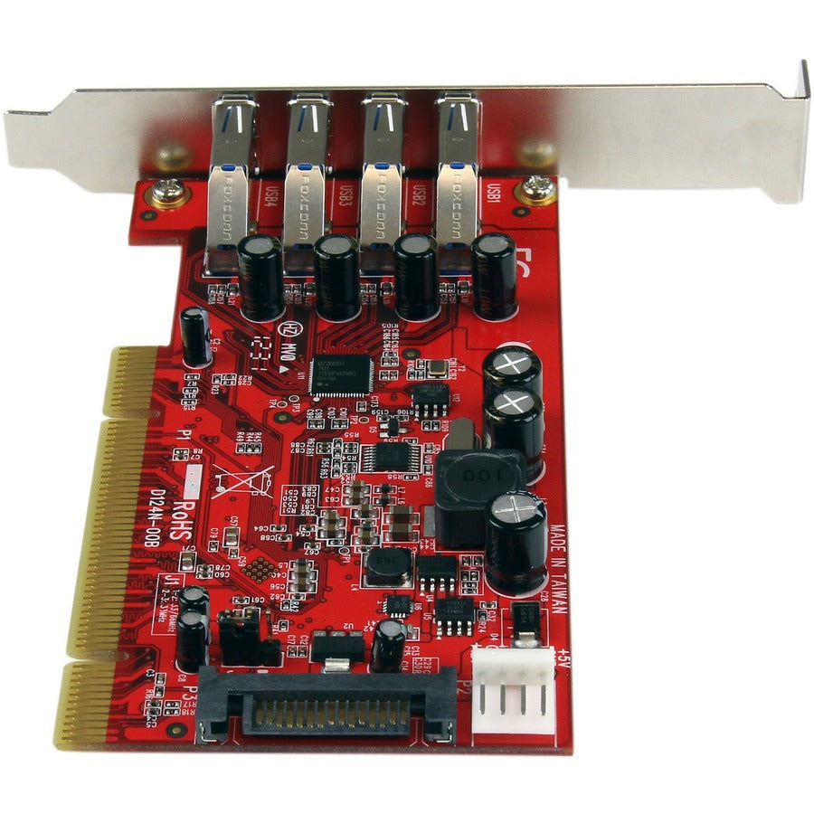 StarTech.com 4 Port PCI SuperSpeed USB 3.0 Adapter Card with SATA/SP4 Power - 5Gbps PCIUSB3S4