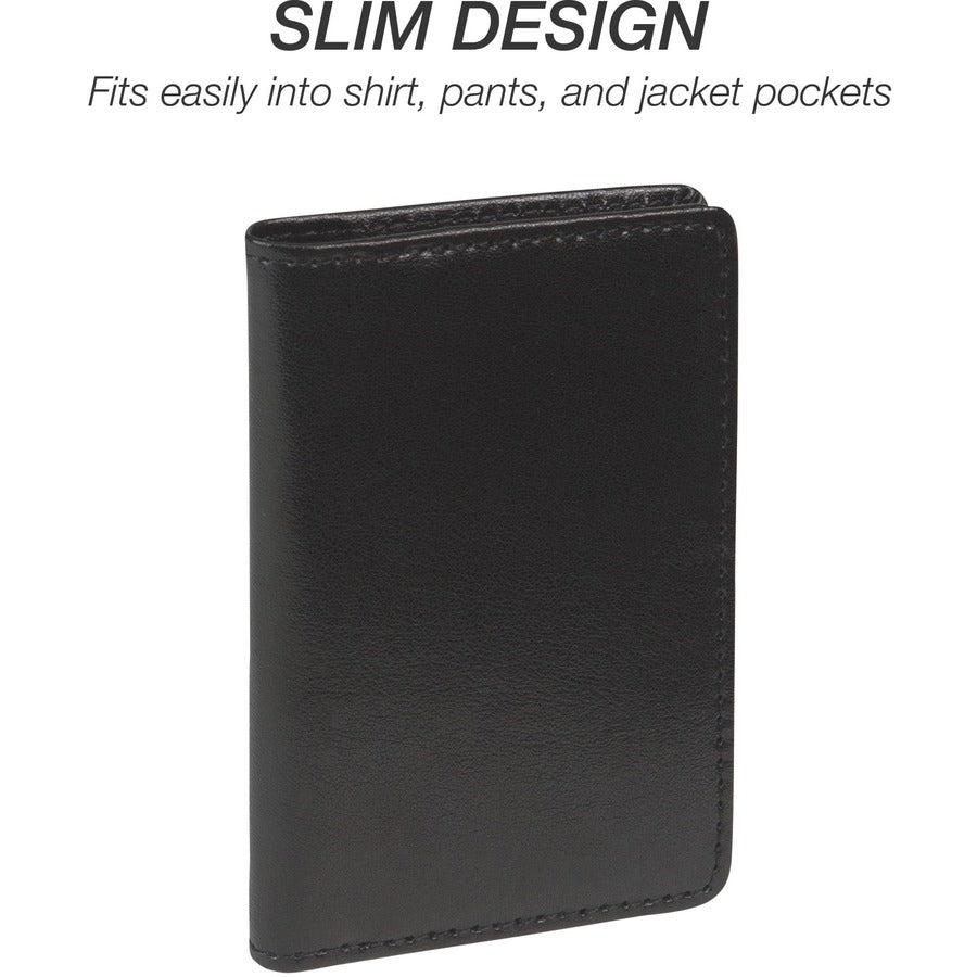 Samsill 81220 Regal Leather Business Card Holder, Case Holds 25 Business, Black (81220) 81220