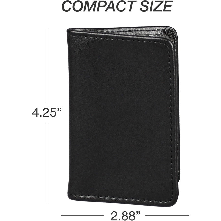 Samsill 81220 Regal Leather Business Card Holder, Case Holds 25 Business, Black (81220) 81220