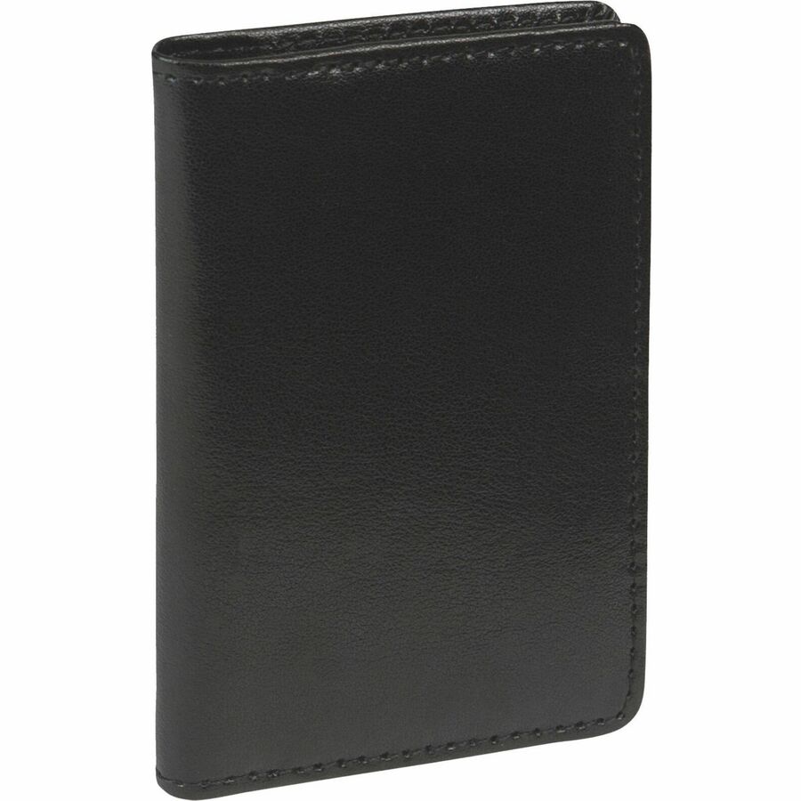 Samsill 81220 Regal Leather Business Card Holder, Case Holds 25 Business, Black (81220) 81220