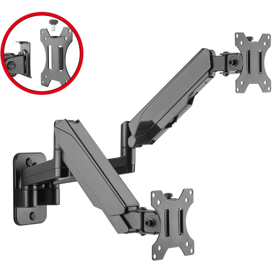 SIIG High Premium Aluminum Gas Spring Wall Mount - Dual Monitor 17" to 32" CE-MT2M12-S1