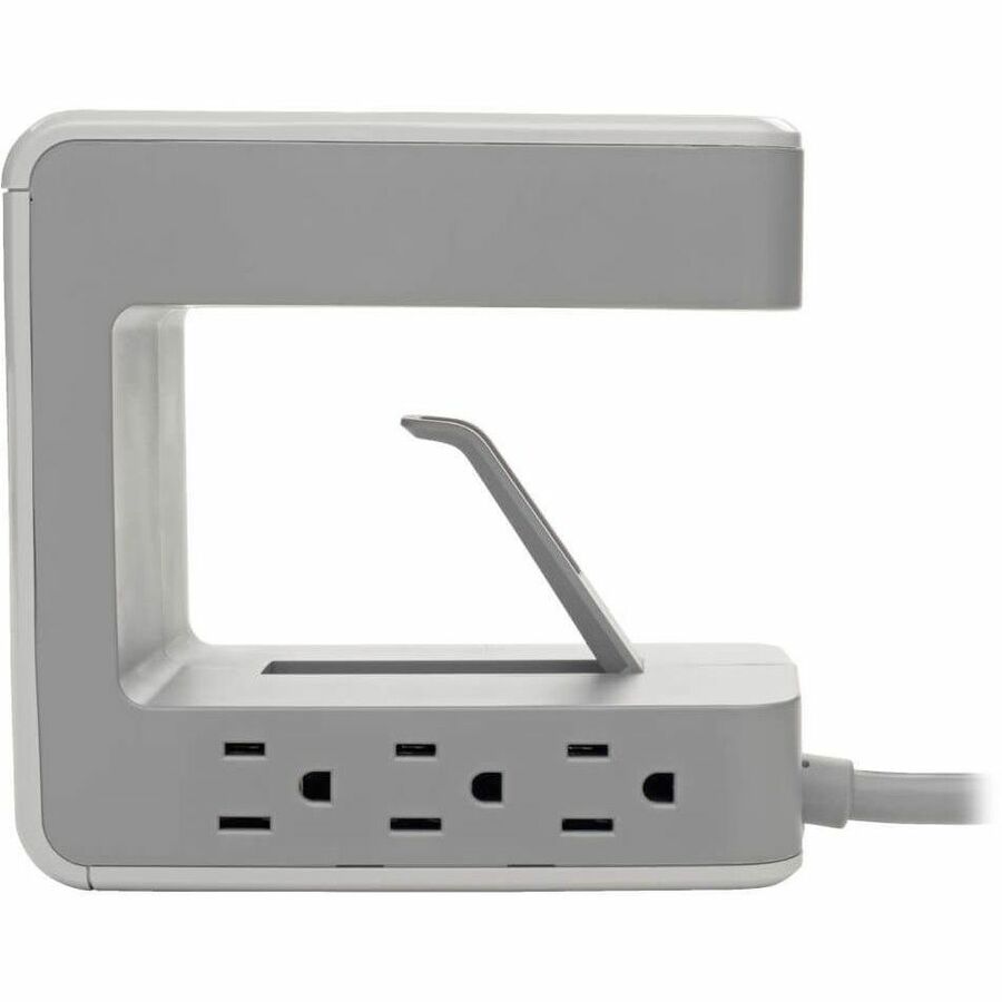 Eaton Tripp Lite Series 6-Outlet Surge Protector w/2 USB-A (4.8A Shared) & 1 USB-C (3A) - 8 ft. (2.43 m) Cord, 1080 Joules, Desk Clamp TLP648USBC