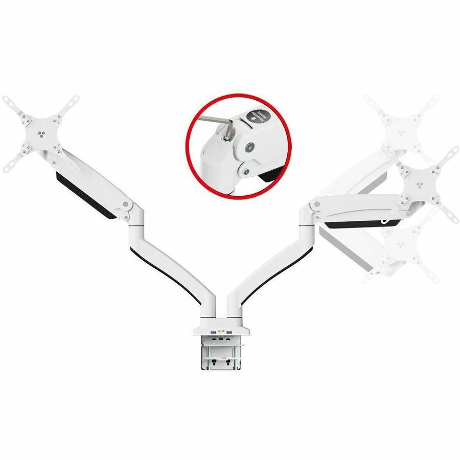SIIG Dual Monitor Aluminum Heavy Duty Desk Mount with USB and Audio Ports CE-MT3211-S1