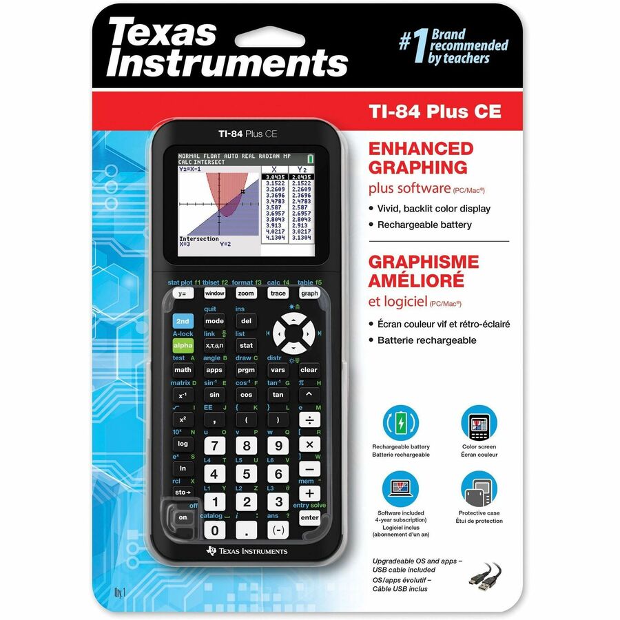 Texas Instruments TI-84 Plus CE Graphing Calculator 84CEPY/TBL/1L1