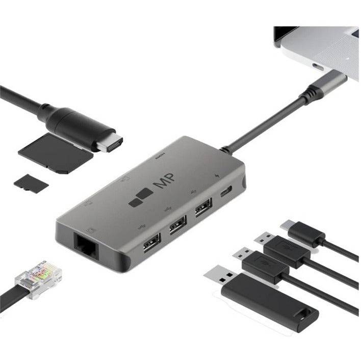 Mobile Pixels 8 in 1 USB-C Hub with 4K HDMI 104-1001P01
