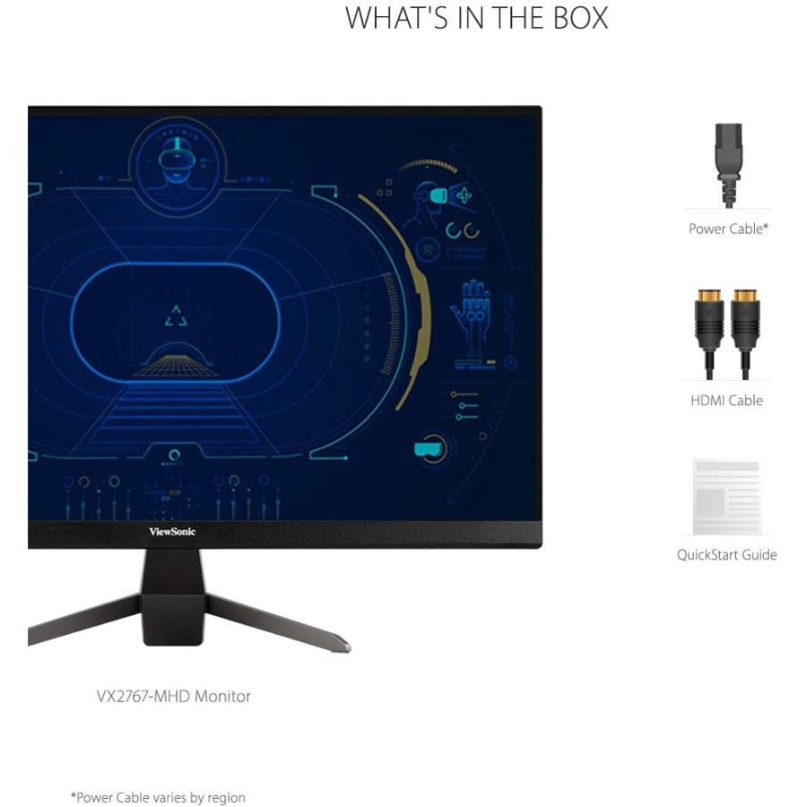 ViewSonic VX2767-MHD 27 Inch 1080p Gaming Monitor with 100Hz, 1ms, Ultra-Thin Bezels, FreeSync, Eye Care, HDMI, VGA, and DP VX2767-MHD