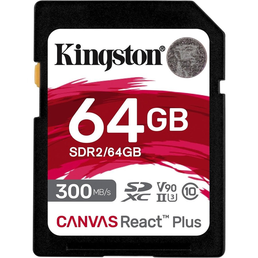 Kingston Canvas React Plus SDR2 64 GB Class 10/UHS-II (U3) V90 SDXC SDR2/64GB
