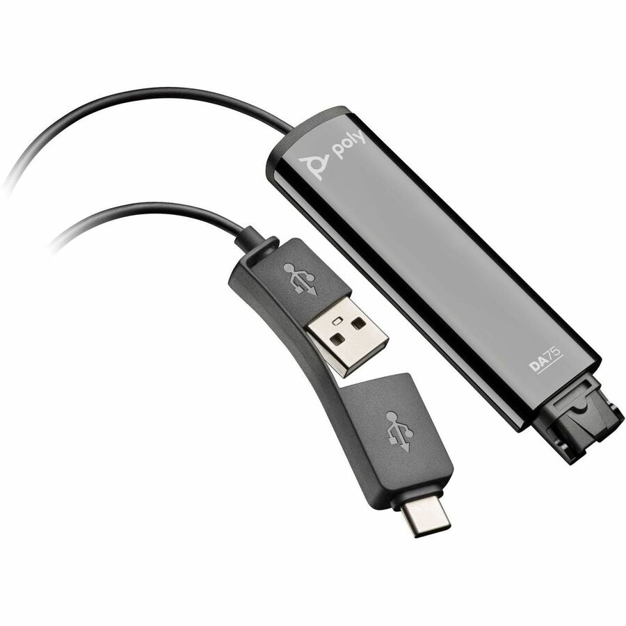 Poly DA75 USB to QD Black Adapter TAA 786C6AA