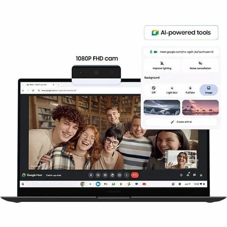 Samsung Chromebook Plus XE550XGA-KC1US 15.6" Chromebook - Full HD - Intel Core 3 100U - 8 GB - 256 GB Flash Memory - Neptune Blue XE550XGA-KC1US