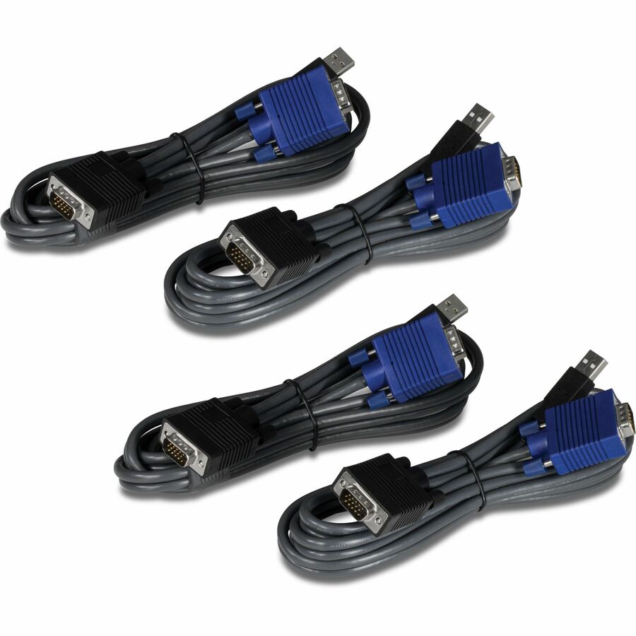 TRENDnet 4-Port USB KVM Switch Kit, VGA And USB Connections, 2048 x 1536 Resolution, Cabling Included, Control Up To 4 Computers, Compliant With Window, Linux, and Mac OS, TK-407K TK-407K