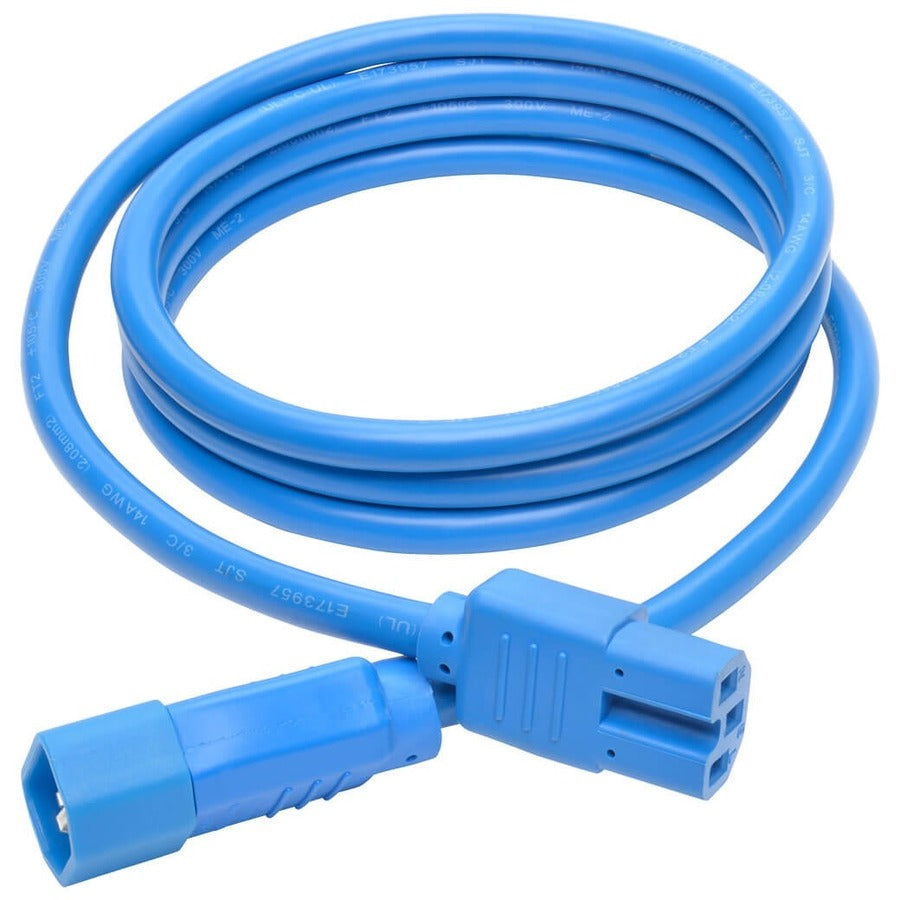 Eaton Tripp Lite Series Power Cord C14 to C15 - Heavy-Duty, 15A, 250V, 14 AWG, 6 ft. (1.83 m), Blue P018-006-ABL