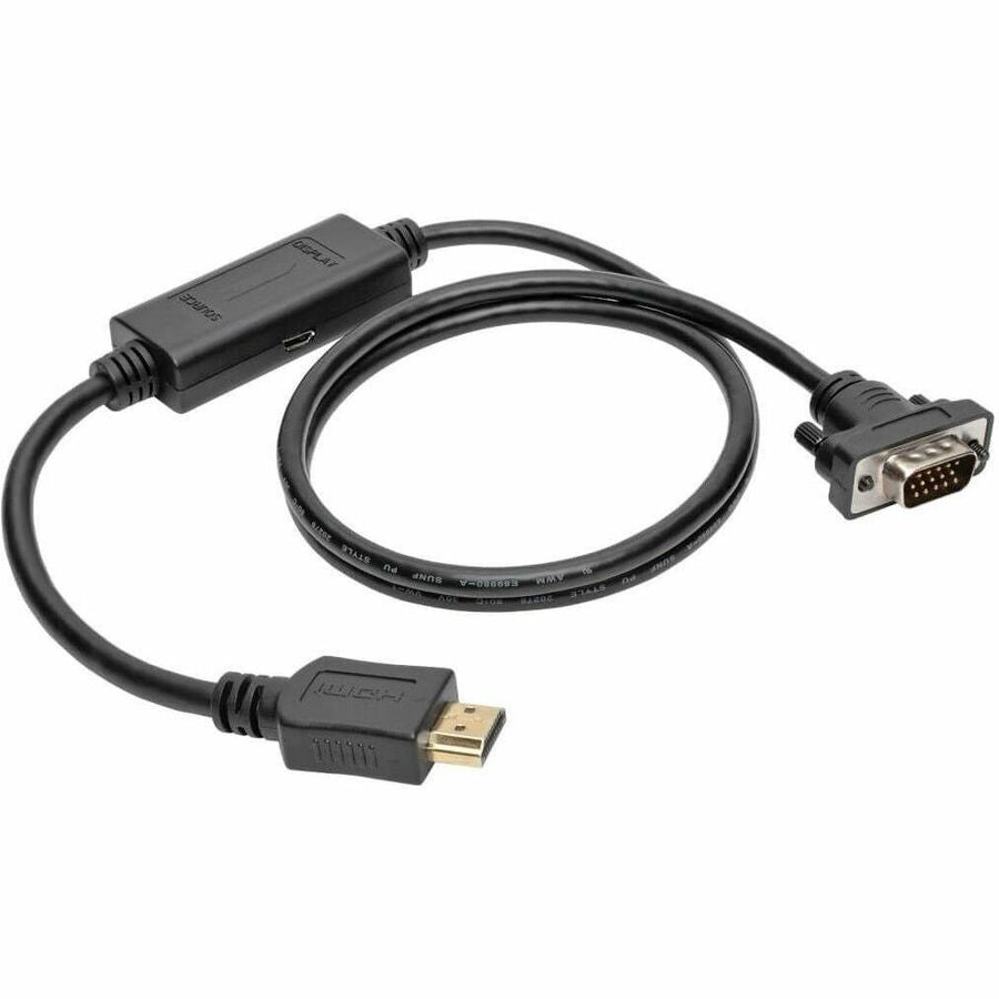 Eaton Tripp Lite Series HDMI to VGA Active Adapter Cable (HDMI to Low-Profile HD15 M/M), 15 ft. (4.6 m), TAA P566-015-VGA