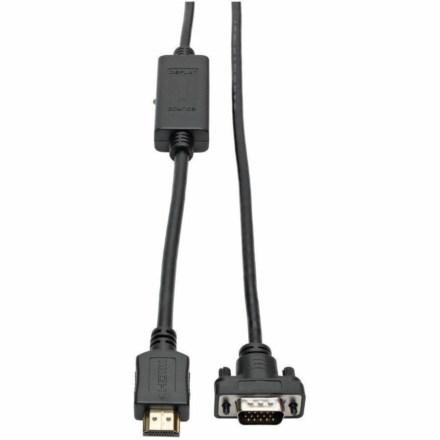 Eaton Tripp Lite Series HDMI to VGA Active Adapter Cable (HDMI to Low-Profile HD15 M/M), 10 ft. (3.1 m), TAA P566-010-VGA