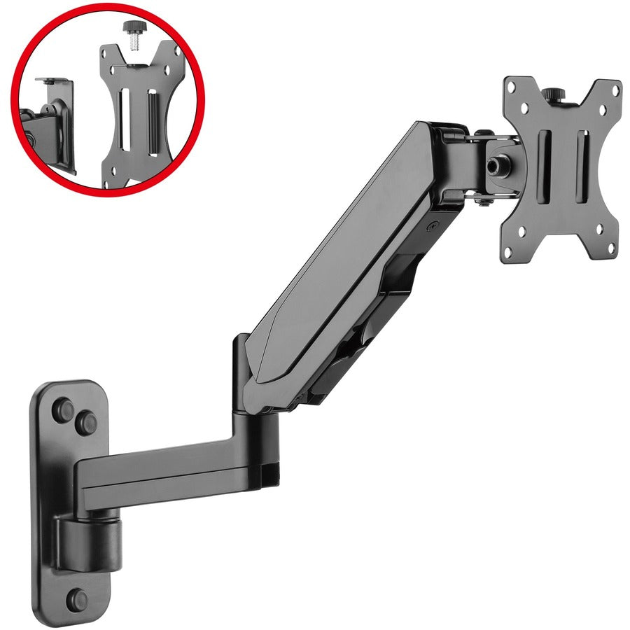 High Premium Aluminum Gas Spring Wall Mount - Single Monitor 17" to 34" - weight up to 19.8 lbs CE-MT2L12-S1