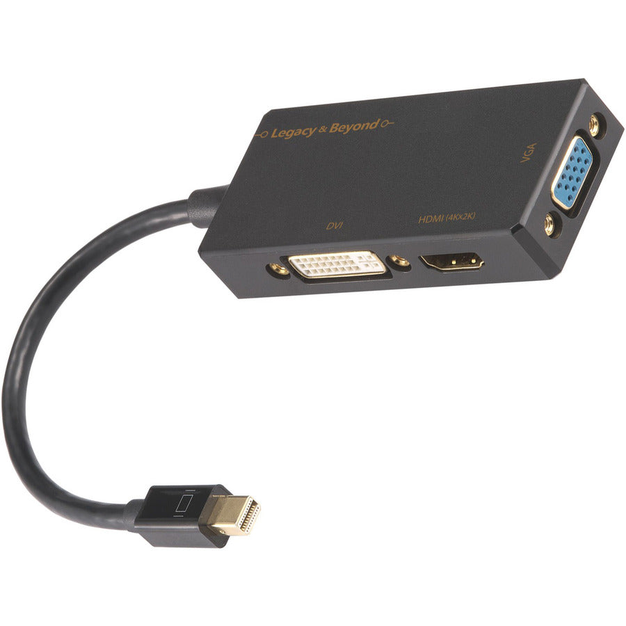 SIIG Mini DisplayPort to 4K HDMI/DVI/VGA 3-in-1 Adapter LB-CD0014-S1