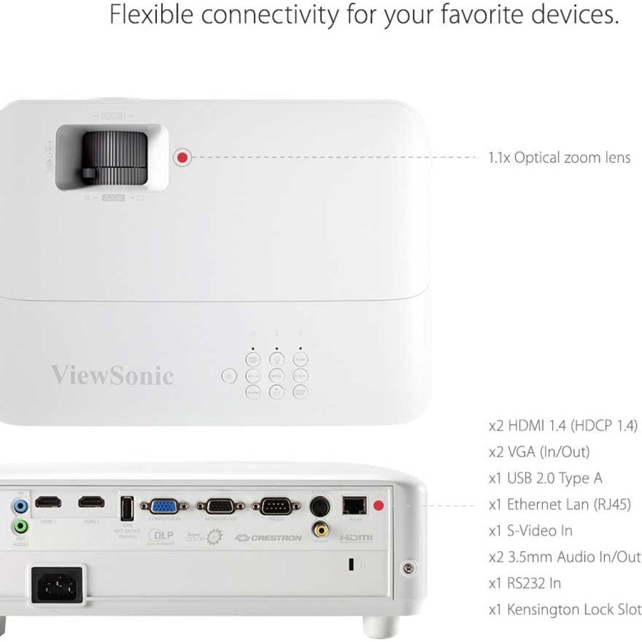 ViewSonic PG701WU 3500 Lumens WUXGA Projector with Vertical Keystone Dual 3D Ready HDMI Inputs and Low Input Latency for Home and Office PG701WU