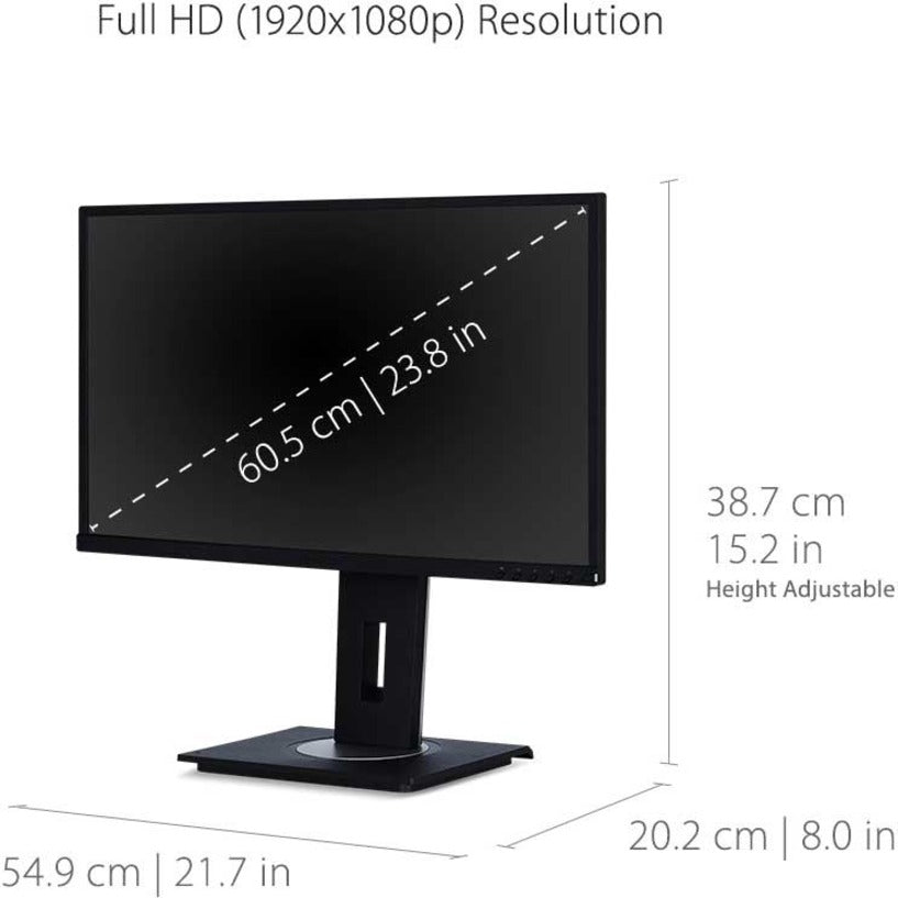 ViewSonic VG2448-PF 24 Inch IPS 1080p Ergonomic Monitor with Built-In Privacy Filter HDMI DisplayPort USB and 40 Degree Tilt VG2448-PF