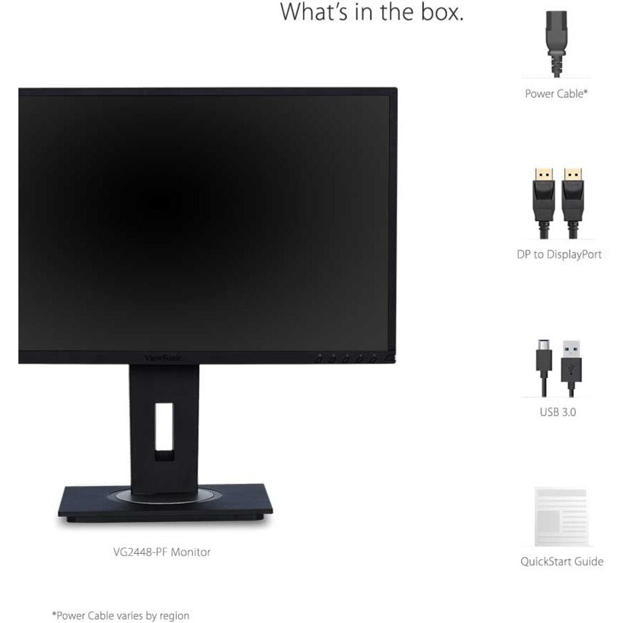 ViewSonic VG2448-PF 24 Inch IPS 1080p Ergonomic Monitor with Built-In Privacy Filter HDMI DisplayPort USB and 40 Degree Tilt VG2448-PF