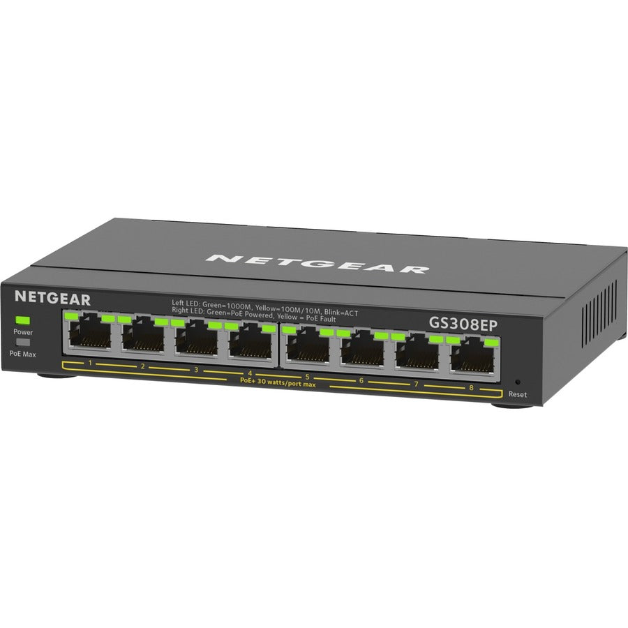 Netgear 8-Port Gigabit Ethernet PoE+ Smart Managed Plus Switch GS308EP-100NAS
