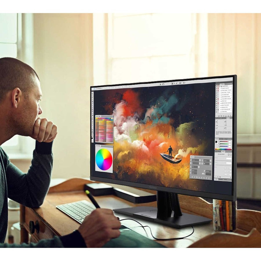 ViewSonic VP2756-2K 27 Inch IPS 1440p Ergonomic Monitor with Ultra-Thin Bezels, Color Accuracy, Pantone Validated, 60W USB C VP2756-2K