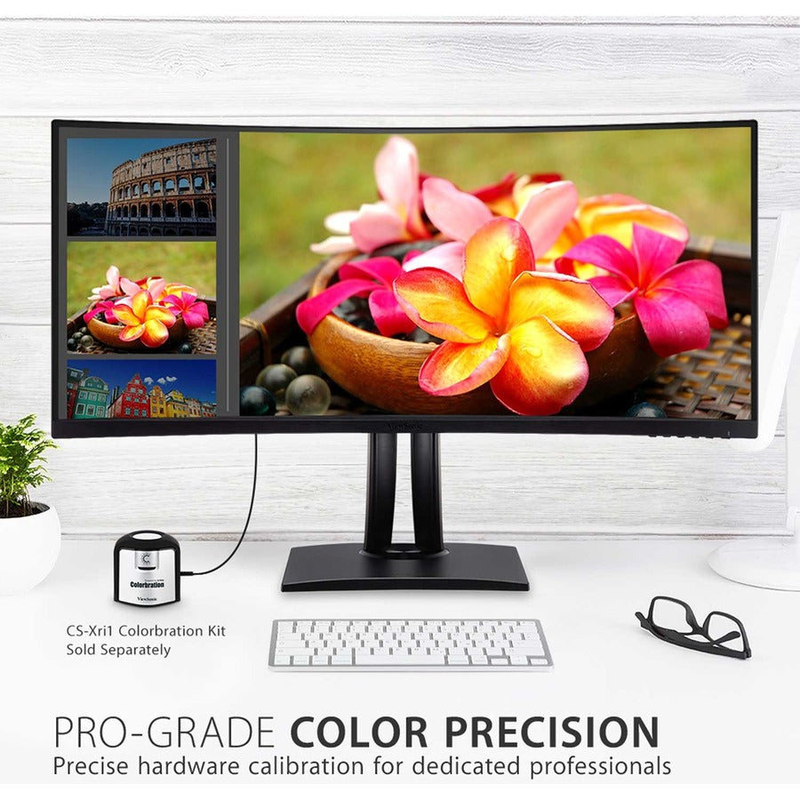 ViewSonic VP3881A 38-Inch IPS WQHD+ Curved 21:9 Monitor with 100% sRGB Rec 709, Eye Care, HDR10 Support, 90W USB C, HDMI, USB, DisplayPort for Professional Home and Office VP3881a