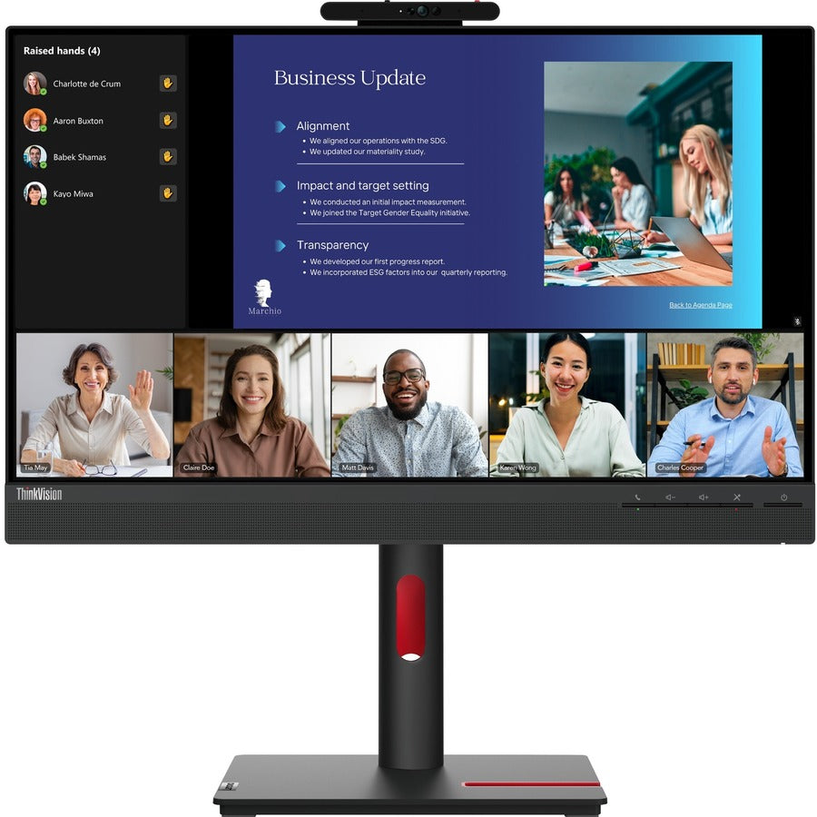 Lenovo ThinkVision T24v-30 24" Class Webcam Full HD LCD Monitor - 16:9 - Raven Black 63D8MAR3US