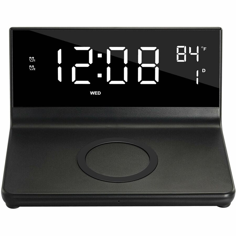 Supersonic Dual Alarm Clock with Wireless Charger 2-IN-1 Wireless Charger SC-6025QI