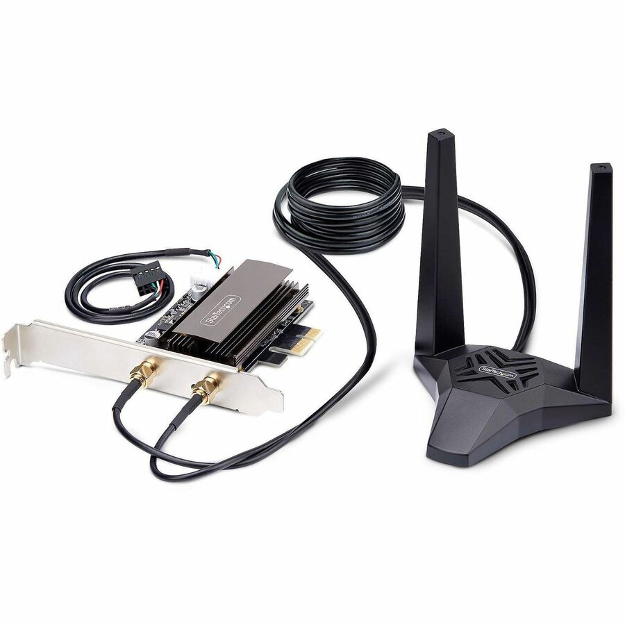 StarTech.com Wi-Fi 6E PCIe Network Card, Bluetooth 5.3, Magnetic Antenna Base, Tri-Band 802.11ax, AX5400 WiFi NIC, Windows/Linux PAX2235WIFI6ECARD