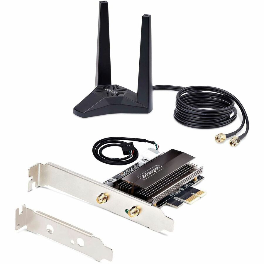 StarTech.com Wi-Fi 6E PCIe Network Card, Bluetooth 5.3, Magnetic Antenna Base, Tri-Band 802.11ax, AX5400 WiFi NIC, Windows/Linux PAX2235WIFI6ECARD