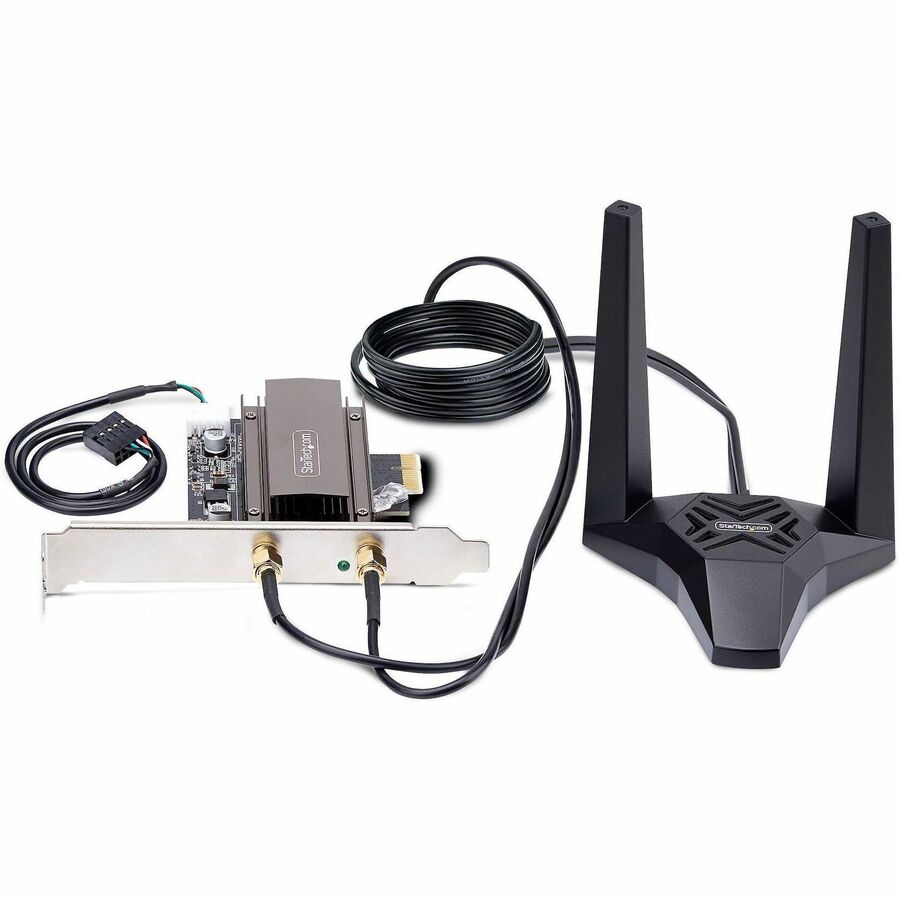 StarTech.com Wi-Fi 6E PCIe Network Card, Bluetooth 5.3, Magnetic Antenna Base, Tri-Band 802.11ax, AX5400 WiFi NIC, Windows/Linux PAX2235WIFI6ECARD