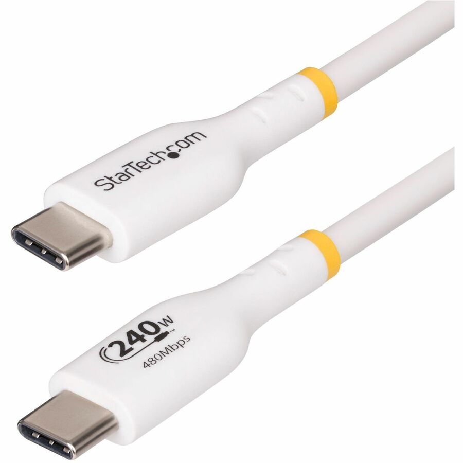 StarTech.com 10ft White USB-C Charging Cable, USB-IF Certified USB C Cable, 240W PD EPR, USB 2.0 Type-C Laptop Charger Cord, TPE Jacket USB2EPR10FW