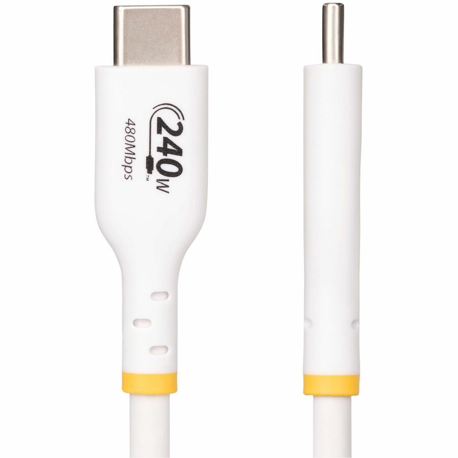 StarTech.com 10ft White USB-C Charging Cable, USB-IF Certified USB C Cable, 240W PD EPR, USB 2.0 Type-C Laptop Charger Cord, TPE Jacket USB2EPR10FW