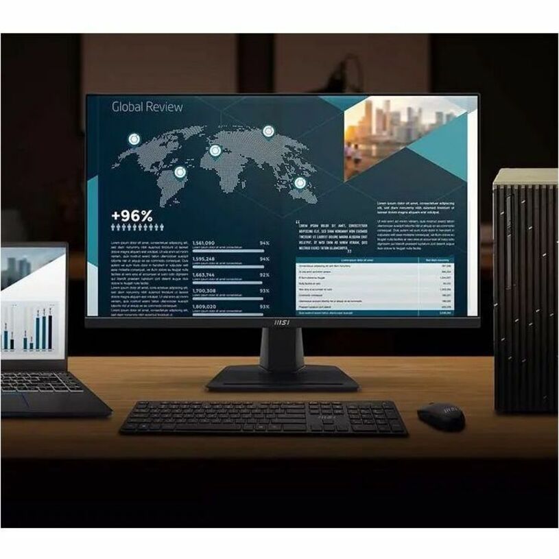 MSI Pro MP275Q 27" Class WQHD LED Monitor - 16:9 - Matte Black Color bezel PROMP275Q
