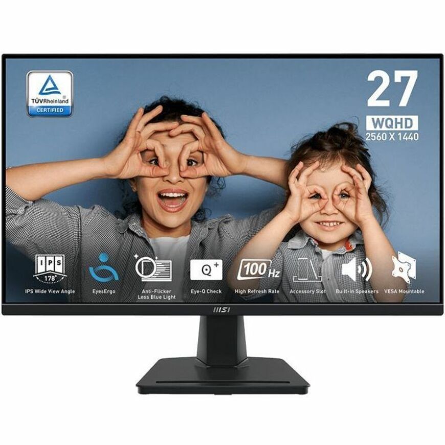 MSI Pro MP275Q 27" Class WQHD LED Monitor - 16:9 - Matte Black Color bezel PROMP275Q
