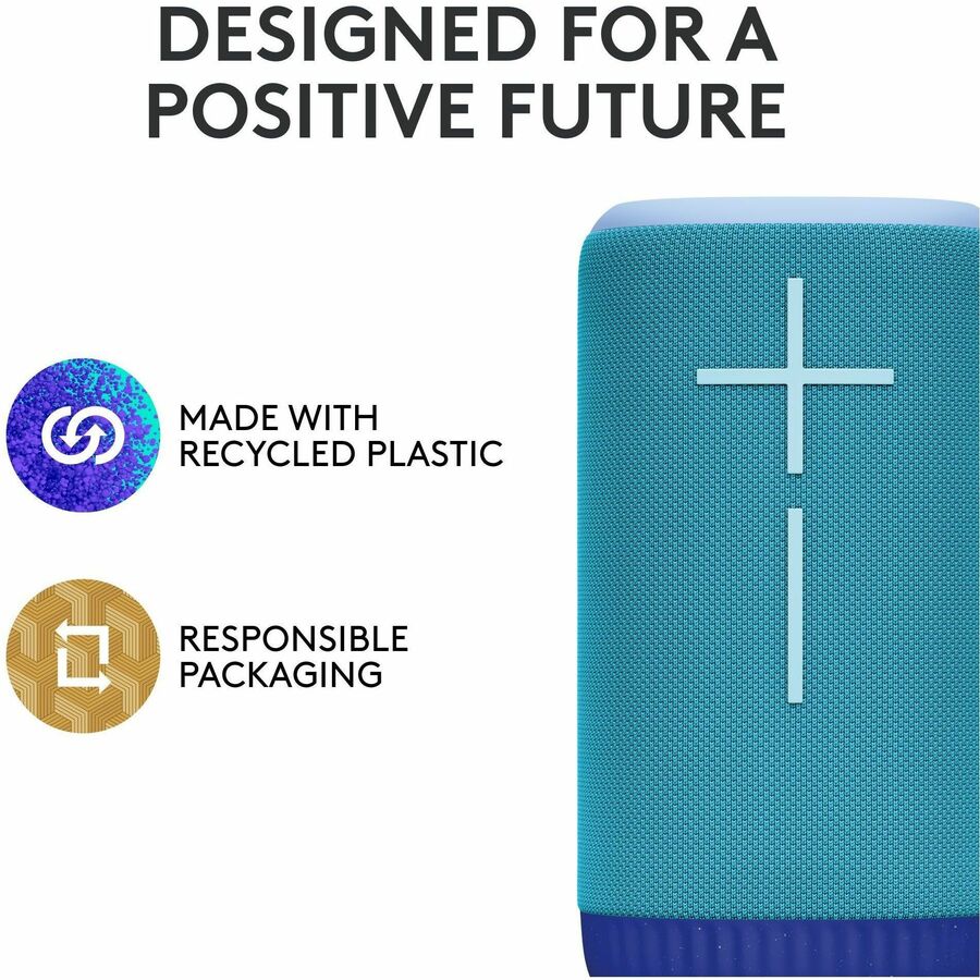 ULTIMATE EARS EVERBOOM Wireless Bluetooth Portable Speaker, Big Bass and Immersive 360-Degree Sound, Floatable Waterproof Speaker IP67, up to 20-Hour Battery and 180 ft (55 m) Range, Blue 984-001923