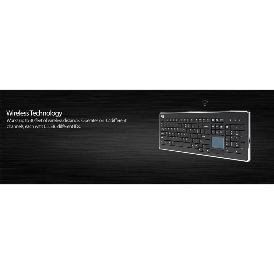 Adesso Wireless Desktop Touchpad Keyboard WKB-4400UB