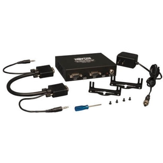 Tripp Lite by Eaton 4-Port VGA over Cat5/6 Splitter/Extender, Box-Style Transmitter for Video/Audio, Up to 1000 ft. (305 m), TAA B132-004A-2