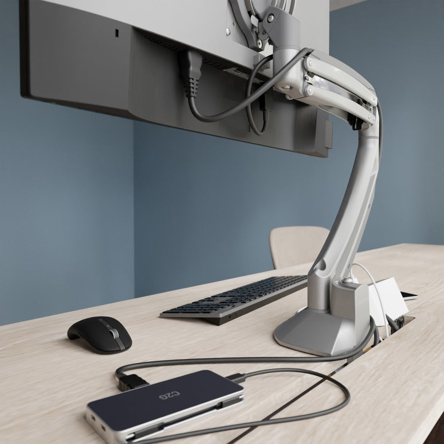 Chief Kontour K1D Dynamic Single Monitor Arm Desk Mount - For Displays 10-38" - Silver K1D120S