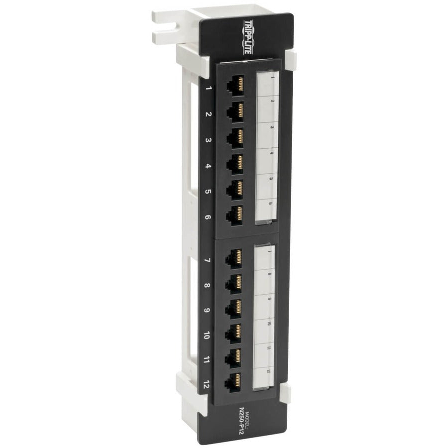 Tripp Lite by Eaton Cat6 Wall-Mount 12-Port Patch Panel - PoE+ Compliant, 110/Krone, 568A/B, RJ45 Ethernet, TAA N250-P12