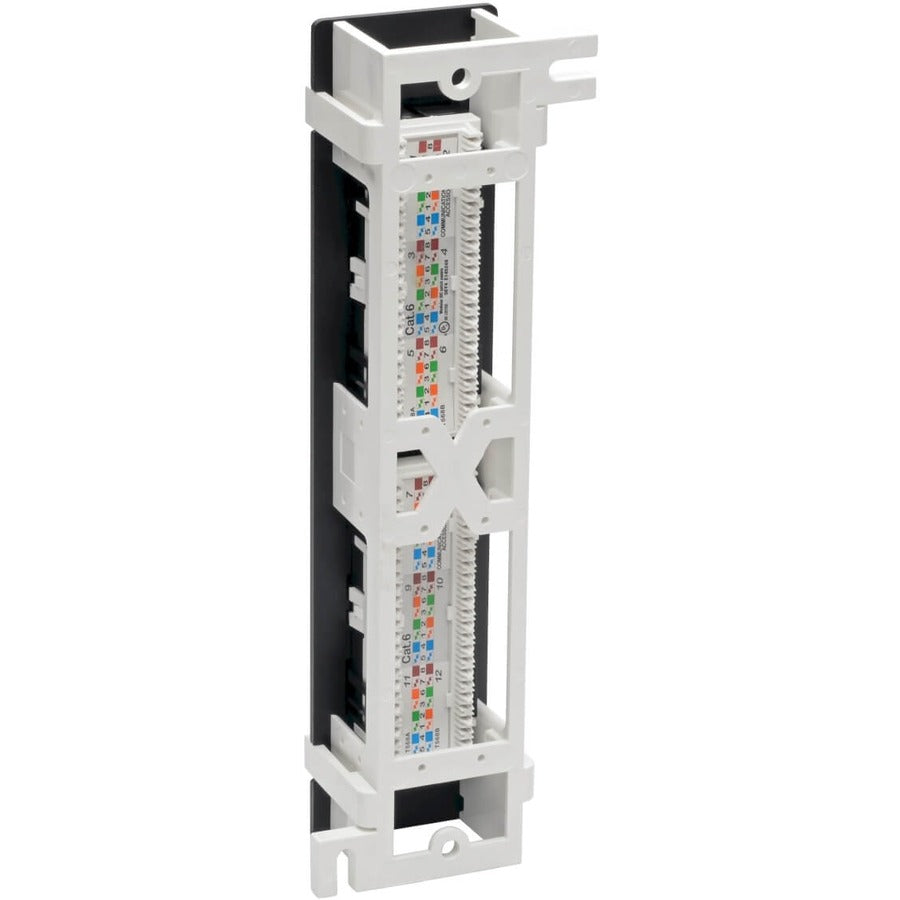 Tripp Lite by Eaton Cat6 Wall-Mount 12-Port Patch Panel - PoE+ Compliant, 110/Krone, 568A/B, RJ45 Ethernet, TAA N250-P12