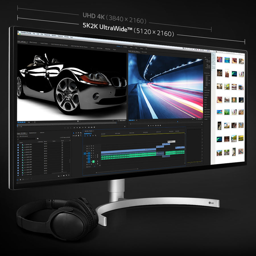 LG Ultrawide 34BK95U 34" Class Double Full HD (DFHD) LCD Monitor - 21:9 - Black, Silver 34BK95U-W