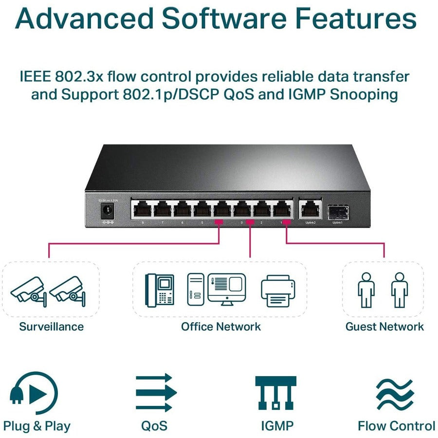 TP-Link TL-SG1210P - 8-Port Gigabit PoE Switch TL-SG1210P