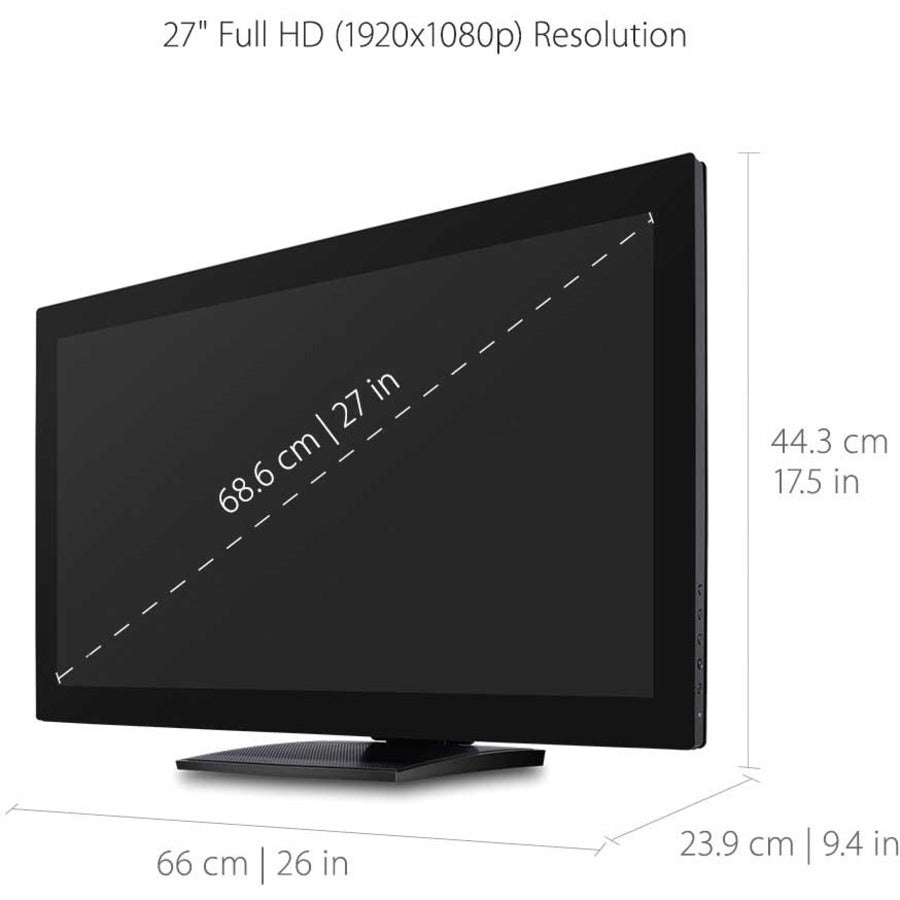 ViewSonic TD2760 27 Inch 1080p 10-Point Multi Touch Screen Monitor with Advanced Ergonomics RS232 HDMI and DisplayPort TD2760
