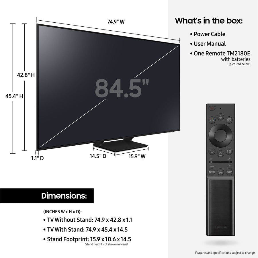 Samsung | 85" | Q70A | QLED | 4K UHD | Smart TV | QN85Q70AAFXZA | 2021 QN85Q70AAFXZA