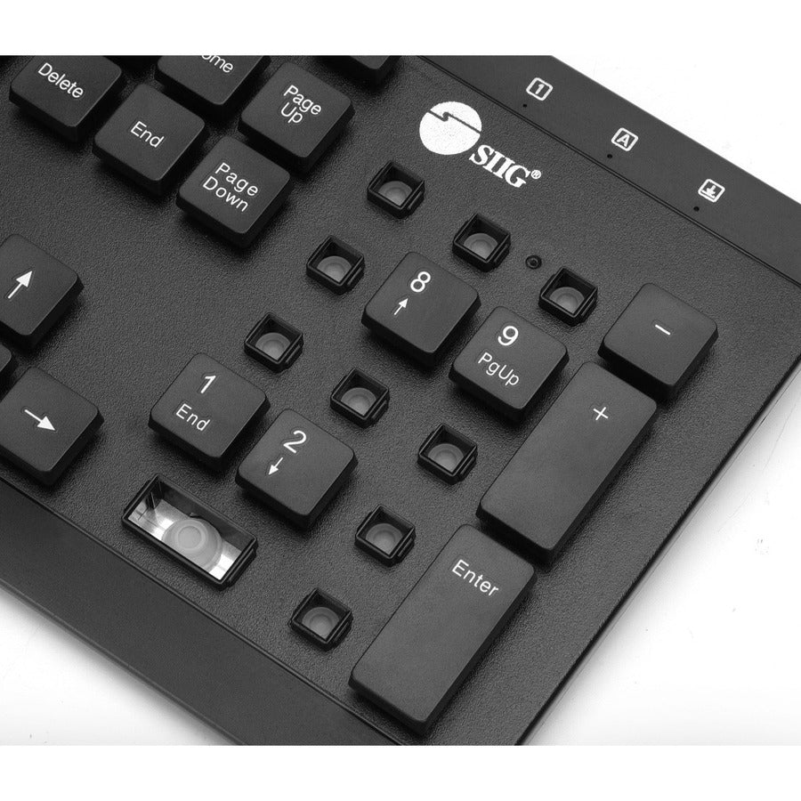 SIIG Industrial Grade Washable & Dustproof USB Multimedia Keyboard JK-US0U11-S1