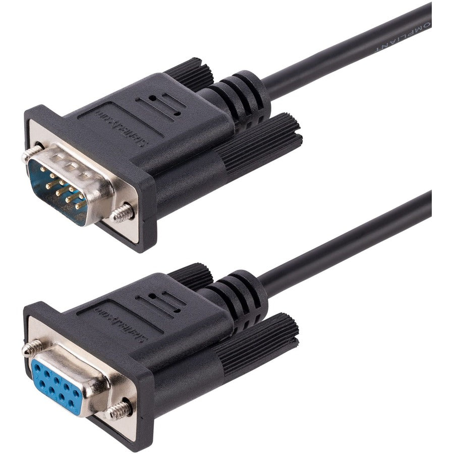 StarTech.com 3m RS232 Serial Null Modem Cable, Crossover Serial Cable w/Al-Mylar Shielding, DB9 Serial COM Port Cable Female to Male, F/M 9FMNM-3M-RS232-CABLE